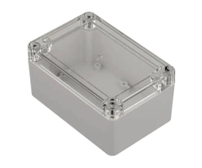 Enclosure grey base and clear lid 200x150x90mm enl201509c