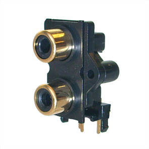 Socket rca 2p vertical pcb mount gold k2760xz
