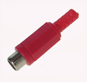 Socket rca i/l red w/sleeve k366a-rd