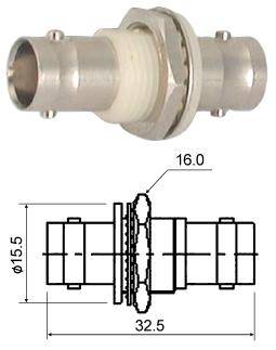 Adapter bnc-socket to bnc-socket bulkhead m55780