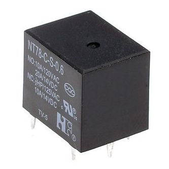 Relay spdt 10a 12vdc rect 5pcb nt78cs10dc12v0.6