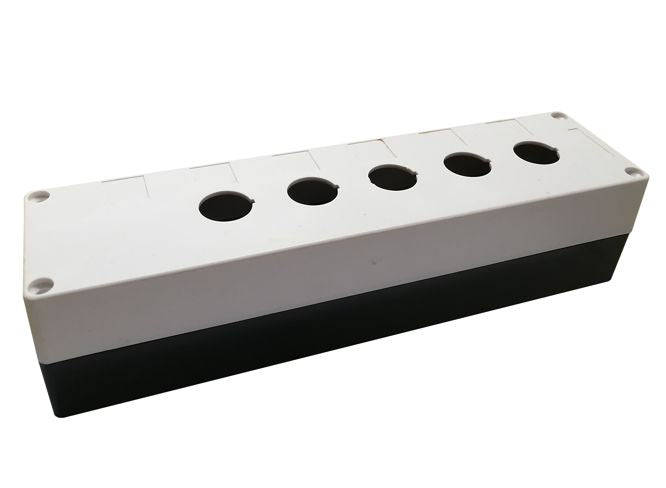 Push button enclosure 5-hole ip65 grey 22mm pb-bx5-22