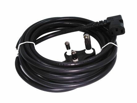 C13 socket r/a - dedicated power lead iec 3pin plugtop - 4m pc-mae6a9rcic13bk4