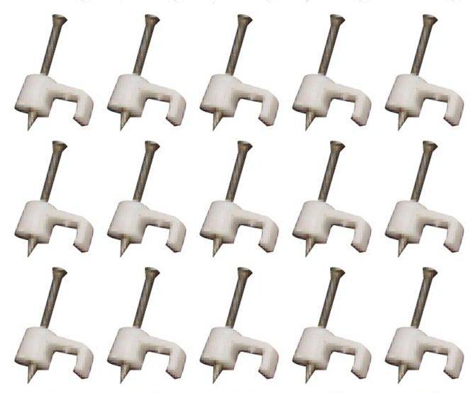 Flat nail in saddle 9mm white - 100/bag cc-f9 white