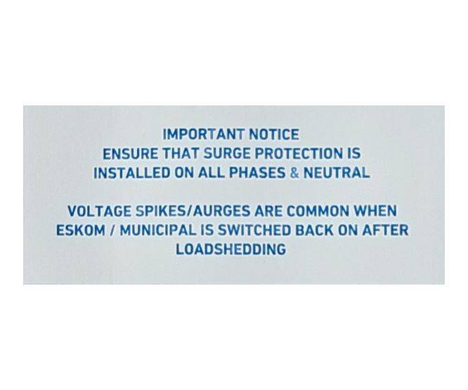 Surge warning label self adhes 40 x 95mm SW-WRLBL-ATS-003