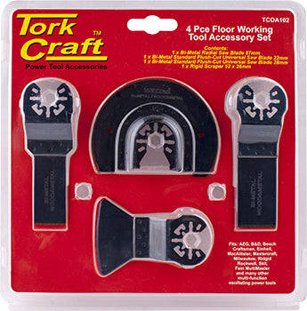 Quick change oscillating floor working accessory kit 4pc