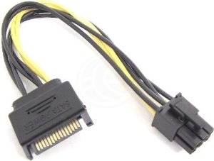 SATA MALE 15 PIN TO 6 PIN PCI-E