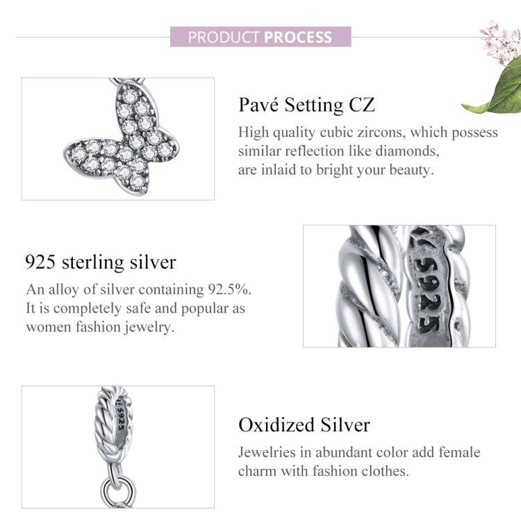 S925 Sterling Silver Butterfly Girl Pendant DIY Bracelet Necklace Accessories