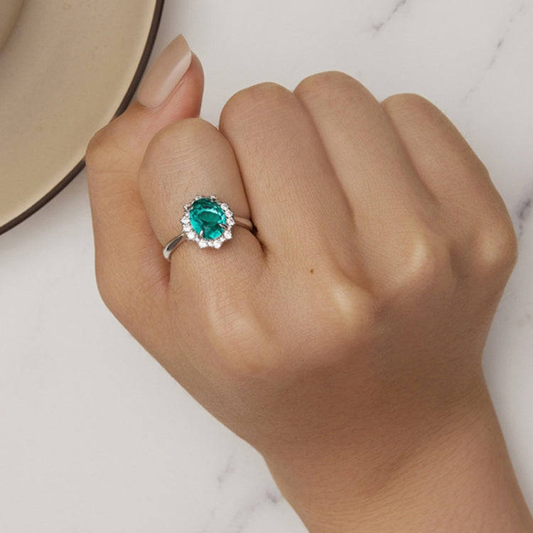 BSR448-8 S925 Sterling Silver  Large Main Stone Ring Hand Decoration