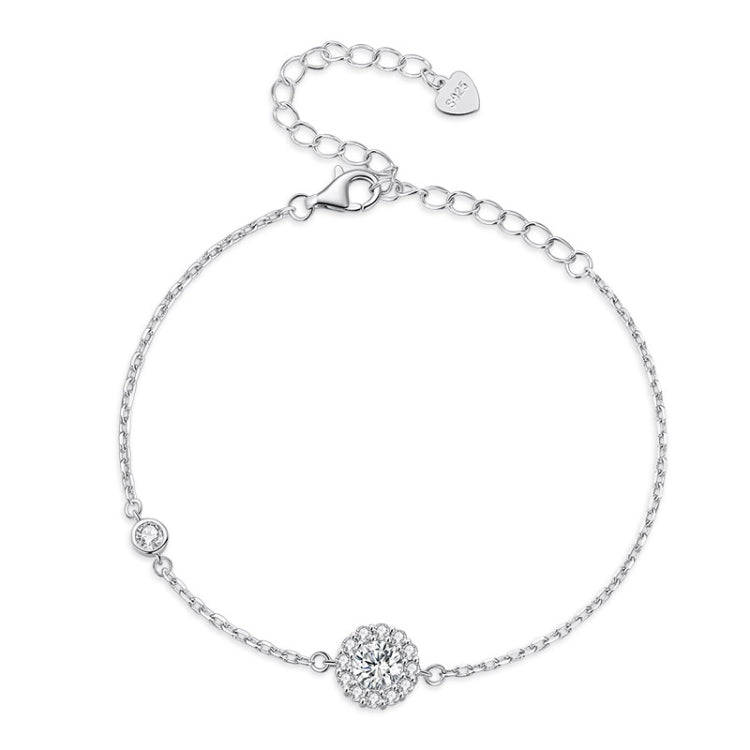 MSB007 Sterling Silver S925  Zircon Moissanite Simple Bracelet