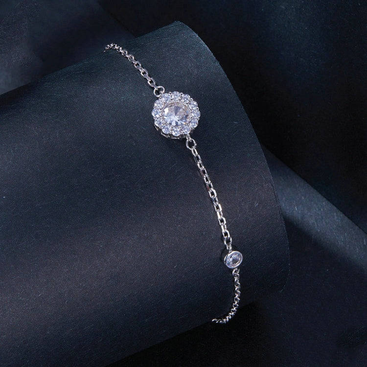MSB007 Sterling Silver S925  Zircon Moissanite Simple Bracelet