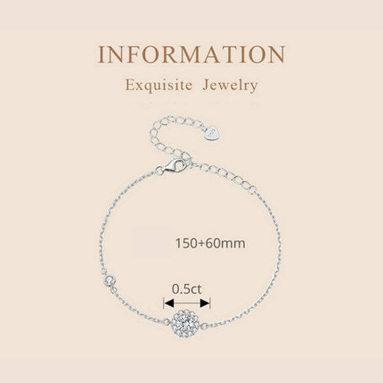 MSB007 Sterling Silver S925  Zircon Moissanite Simple Bracelet