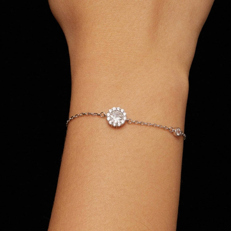 MSB007 Sterling Silver S925  Zircon Moissanite Simple Bracelet