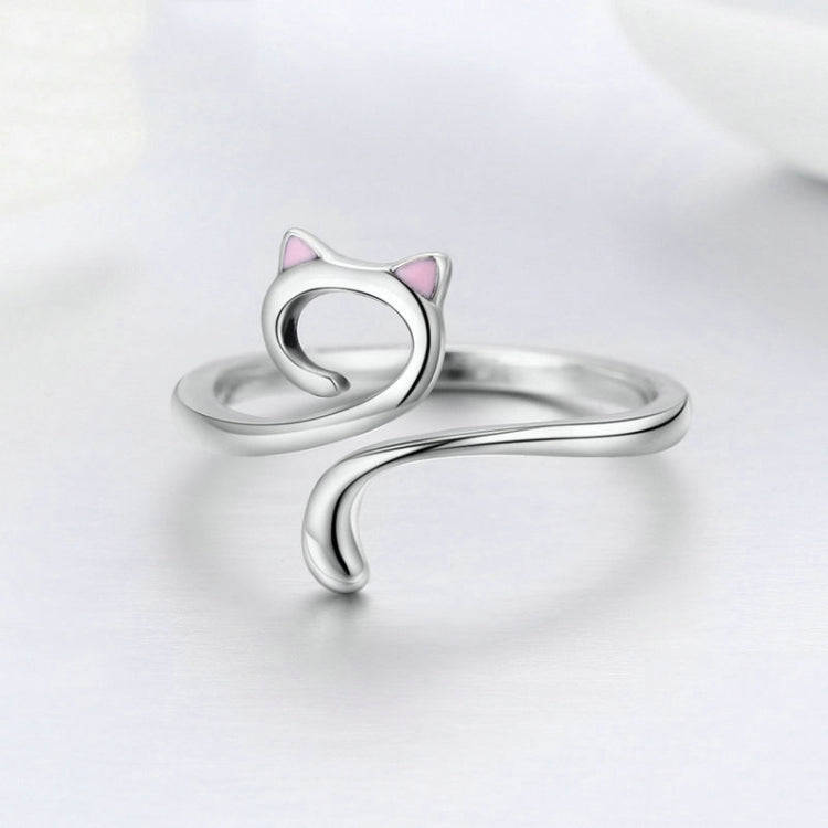Cat Love Girl Ring S925 Sterling Silver Open Ring