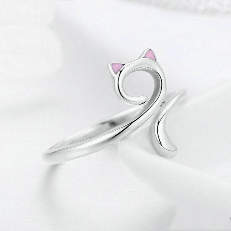 Cat Love Girl Ring S925 Sterling Silver Open Ring