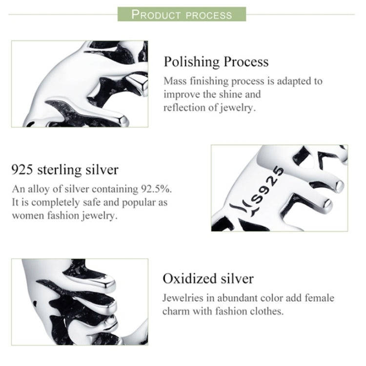 S925 Sterling Silver Ring Elephant Family Vintage Inlaid Ring, Size: 6 US Size