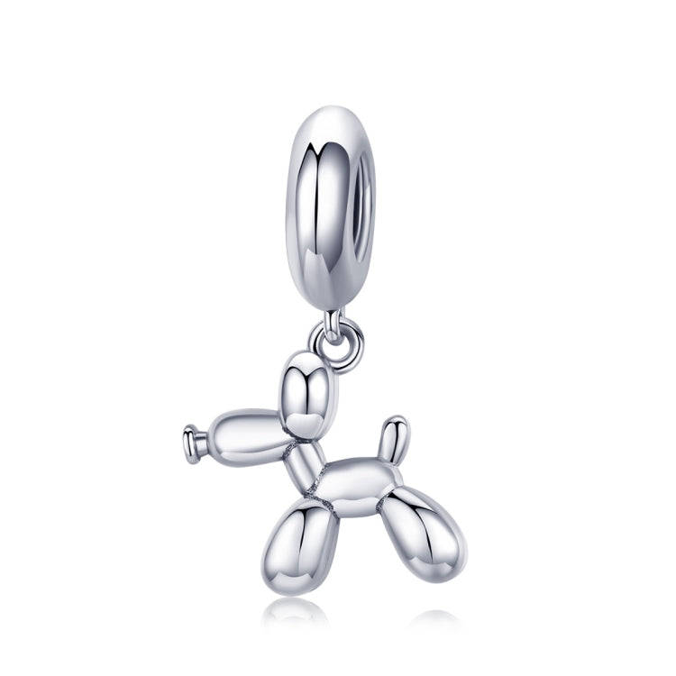 S925 Sterling Silver Cute Balloon Dog Charm DIY Bracelet Accessory, Style:Bead
