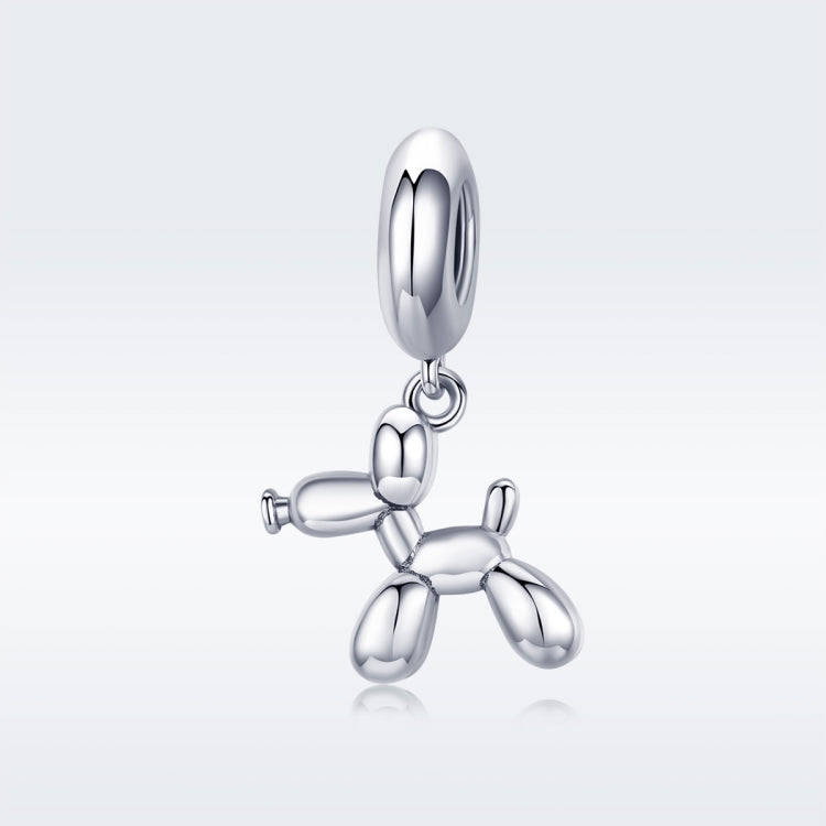 S925 Sterling Silver Cute Balloon Dog Charm DIY Bracelet Accessory, Style:Bead