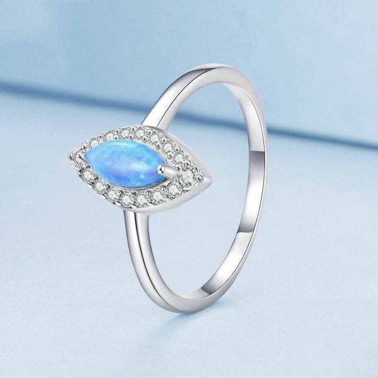 BSR350 Sterling Silver S925  Eye Synthetic Opal Plated Gold Ring(No.7)