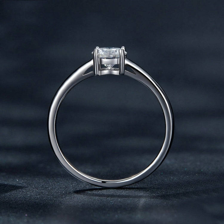 MSR005 Sterling Silver S925 Four Claw Moissanite Ring  Jewellery, Size: No.8