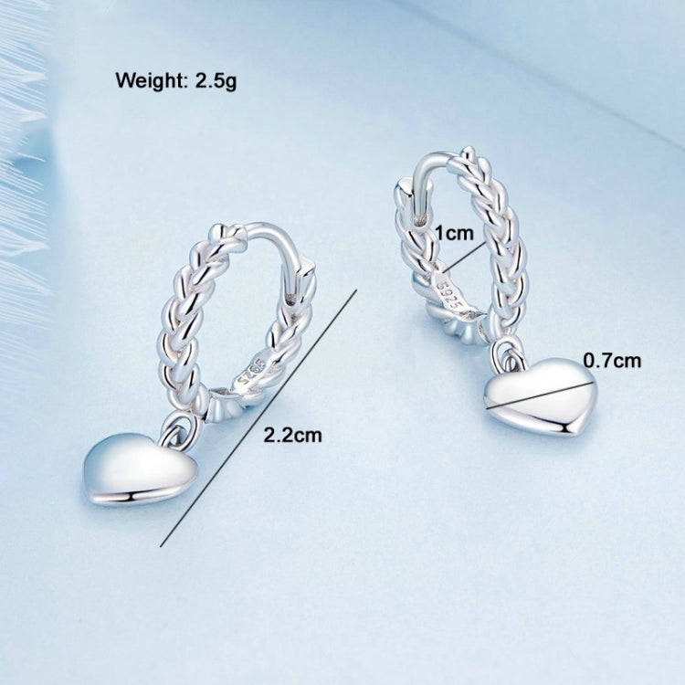 BSE715 Sterling Silver S925 Twist Heart  Earrings