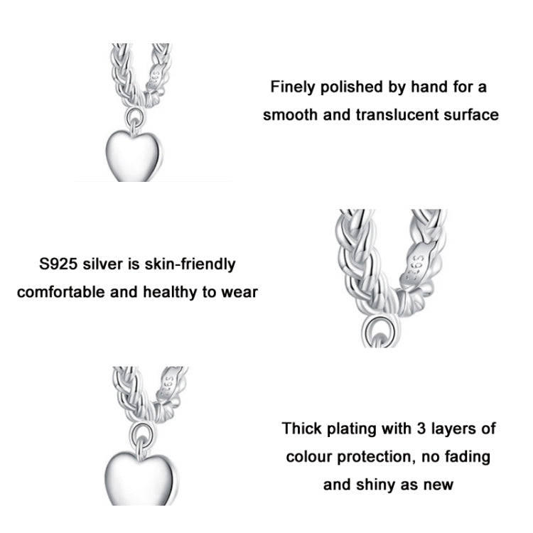 BSE715 Sterling Silver S925 Twist Heart  Earrings