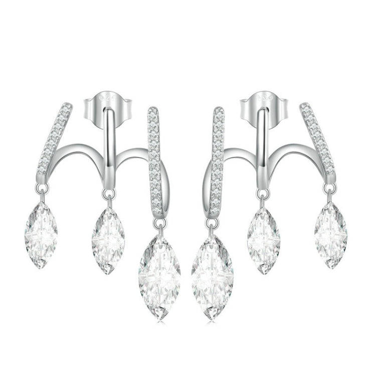 BSE738 Sterling Silver S925 Multi-layered Tasseled Spirit Branch Earrings