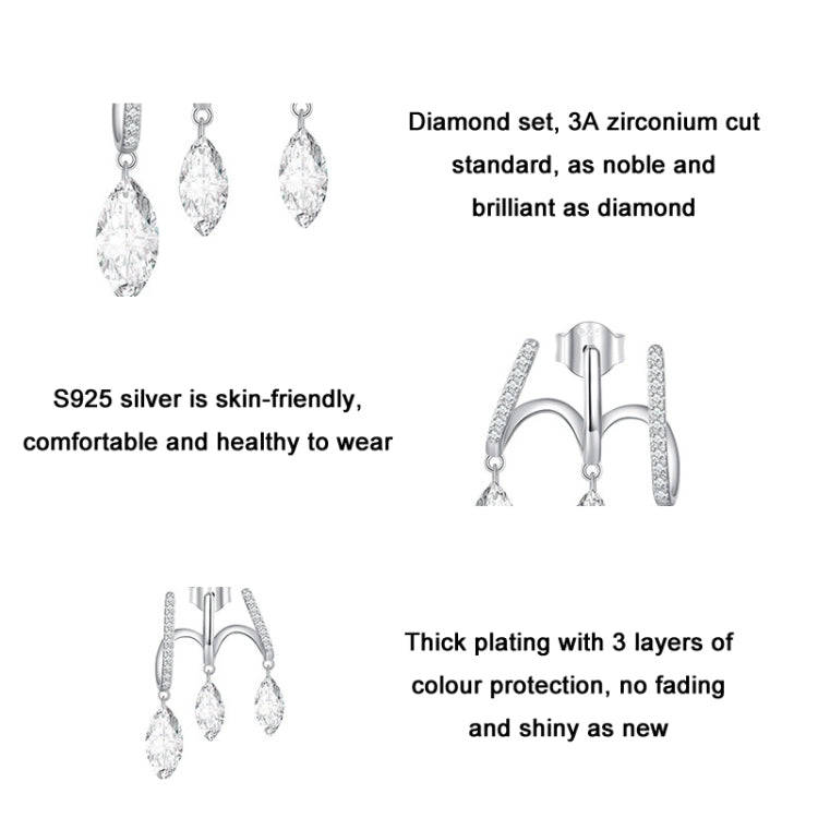 BSE738 Sterling Silver S925 Multi-layered Tasseled Spirit Branch Earrings