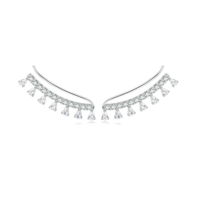 BSE758 Sterling Silver S925  Sparkling Zirconia Earrings