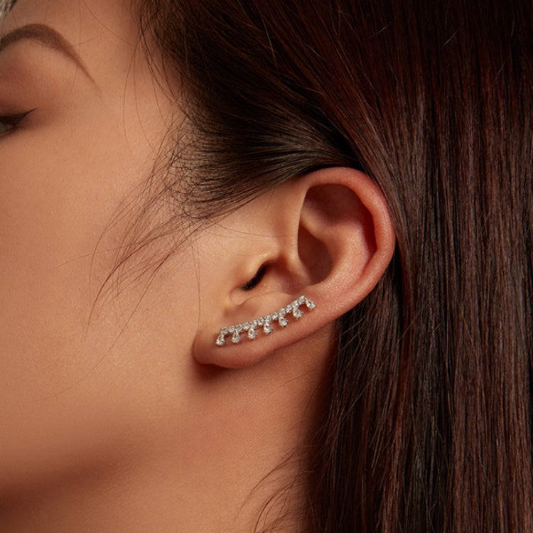 BSE758 Sterling Silver S925  Sparkling Zirconia Earrings