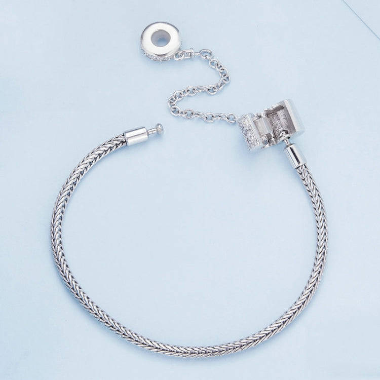 BSB103-19 Sterling Silver S925  Zircon Cylinder Buckle Bracelet