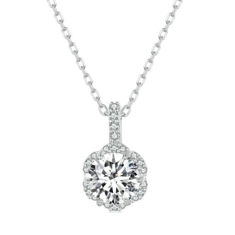 MSN007 Sterling Silver S925  Zircon Moissanite Necklace