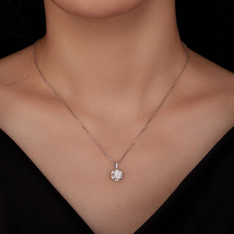 MSN007 Sterling Silver S925  Zircon Moissanite Necklace