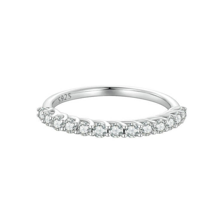 MSR014-A Sterling Silver S925 Plated Plated Row Moissanite Ring(No.8)