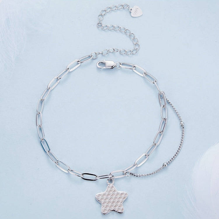 BSB137 925 Sterling Silver Sparkling Star Bracelet