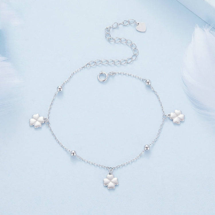 BSB139 925 Sterling Silver Lucky Clover Bracelet