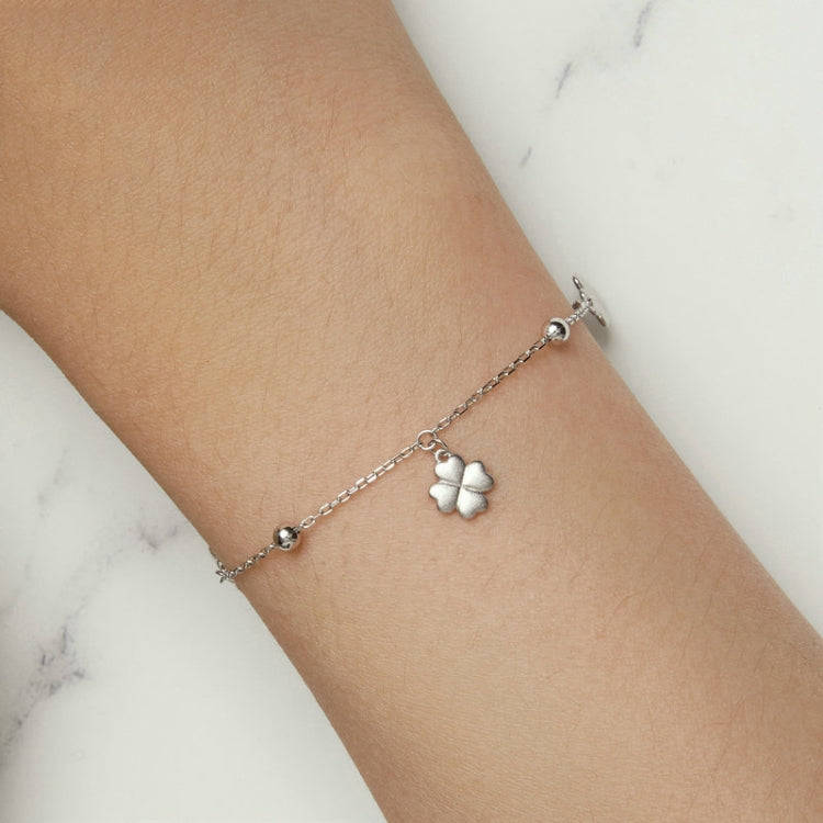 BSB139 925 Sterling Silver Lucky Clover Bracelet