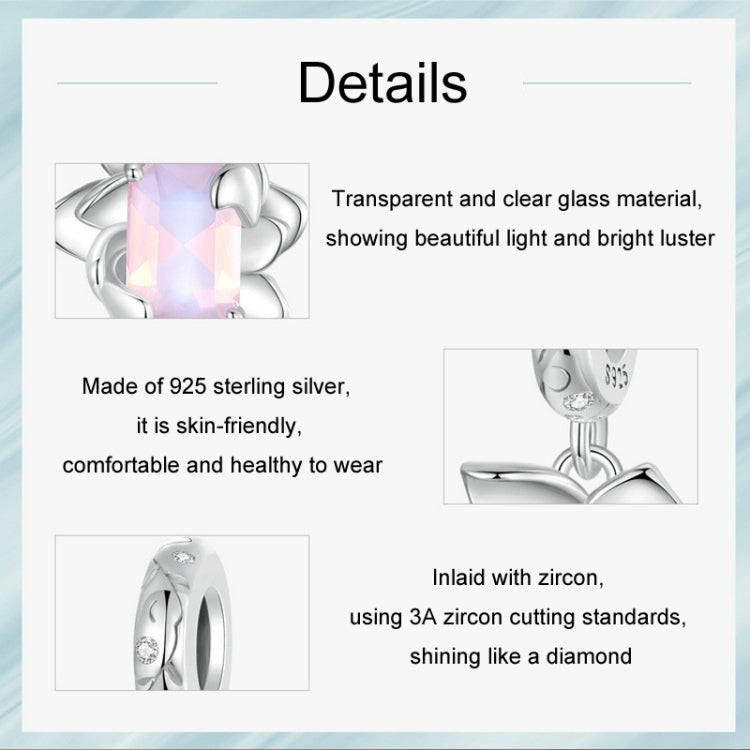 S925 Sterling Silver Platinum-Plated Three-Dimensional Lotus DIY Pendant(SCC2730)