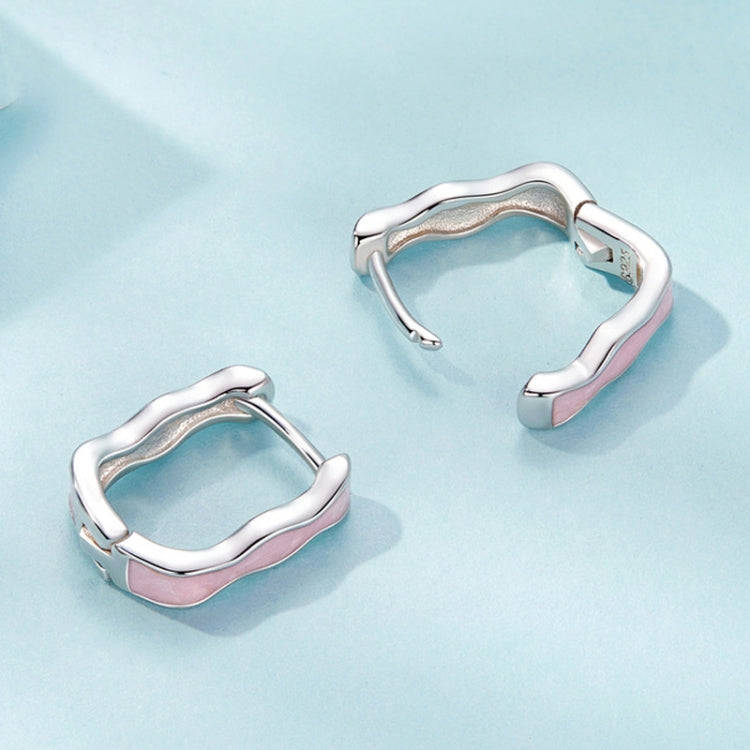 S925 Sterling Silver Pink Zircon Women Earrings(SCE1709)