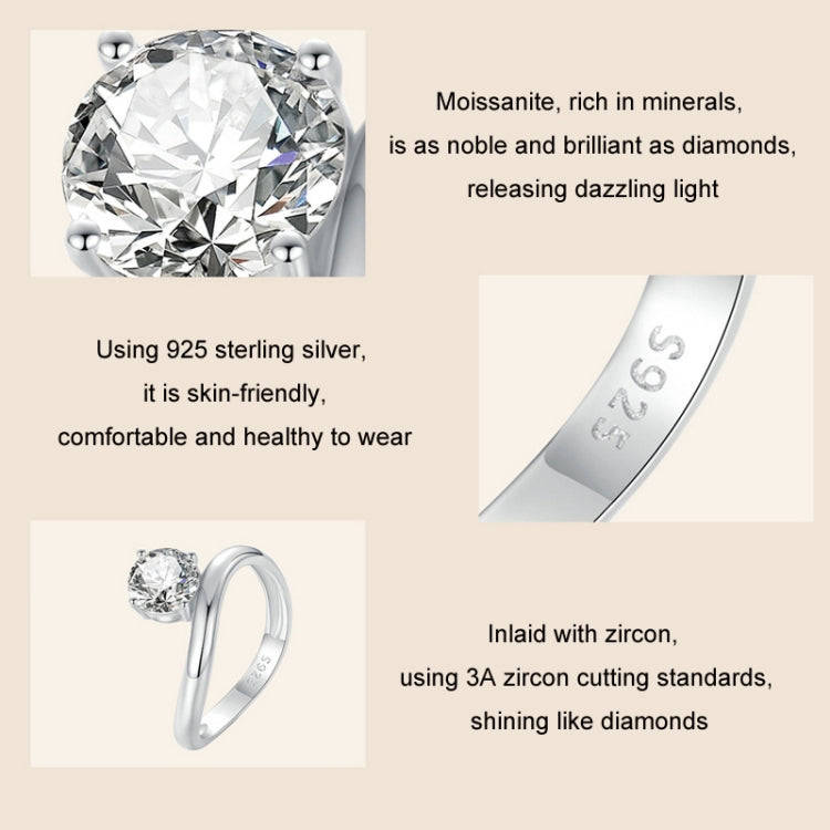S925 Sterling Silver Platinum Plated 1 Carat Moissanite Engagement Ring(No.8)