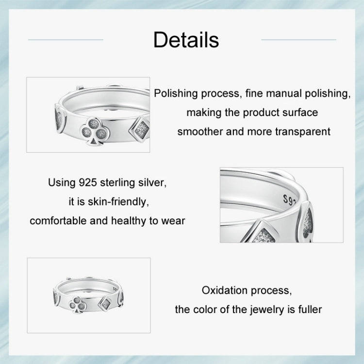 S925 Sterling Silver Playing Card Ring(No.6)
