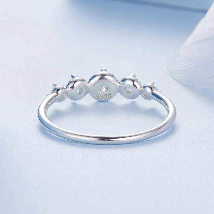 BSR620 S925 Sterling Silver Platinum-plated Shining Zircon Ring(7)