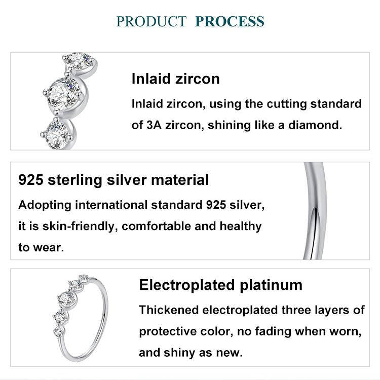 BSR620 S925 Sterling Silver Platinum-plated Shining Zircon Ring(7)