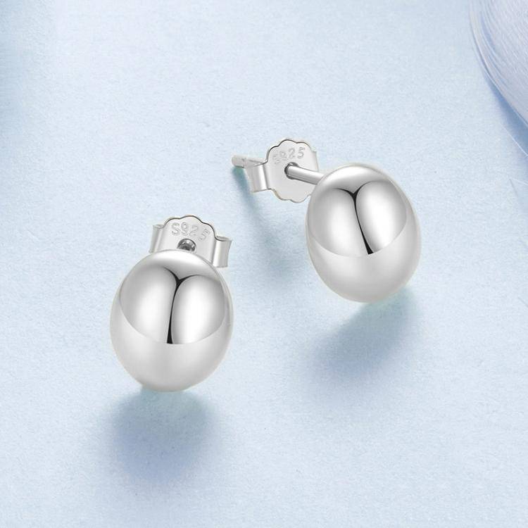 BSE1123 S925 Sterling Silver Metal Glossy Earrings, Spec: Oxidized