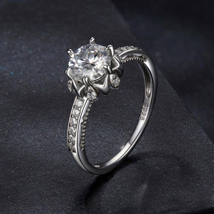 S925 Sterling Silver Moissanite Bud Inlaid Zircon Ring(7)