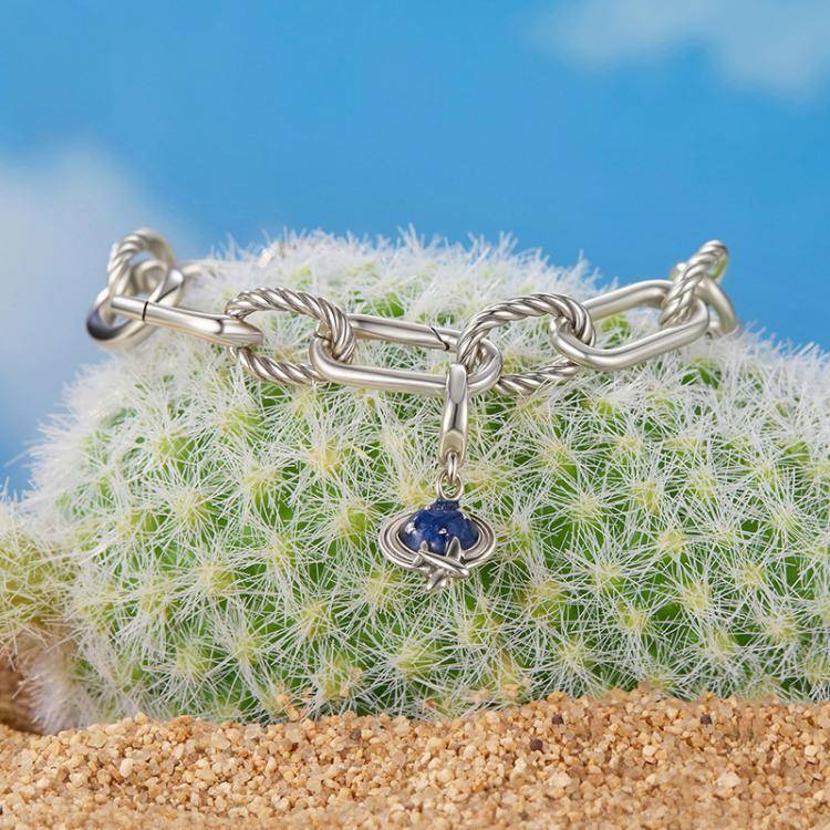 S925 Sterling Silver Global Travel Pendant Openable Buckle Head Beads(SCC3030)