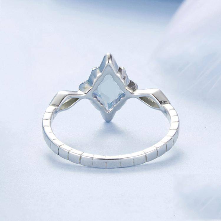 S925 Sterling Silver Platinum Starburst Diamond Ring(No.8)