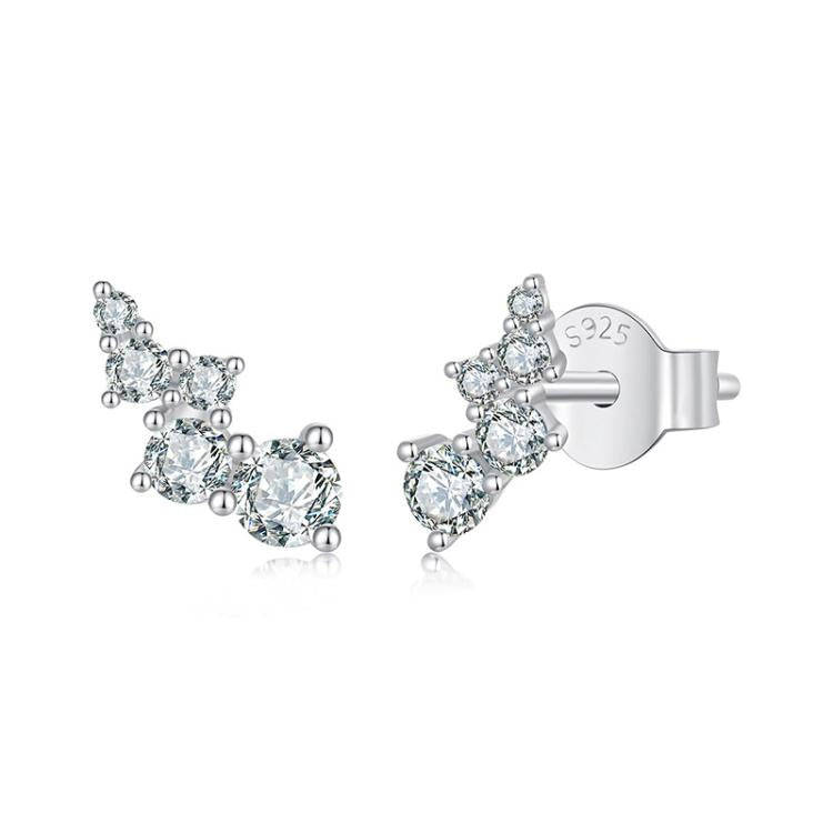 S925 Sterling Silver Moissanite Bubble Earrings(MSE080)