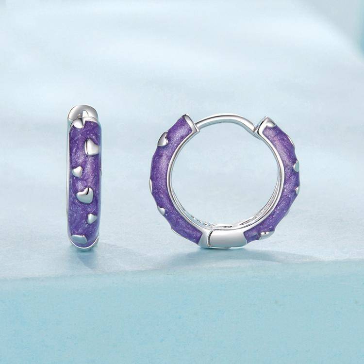S925 Sterling Silver Platinum-Plated Dripping Heart Earrings(SCE1822)