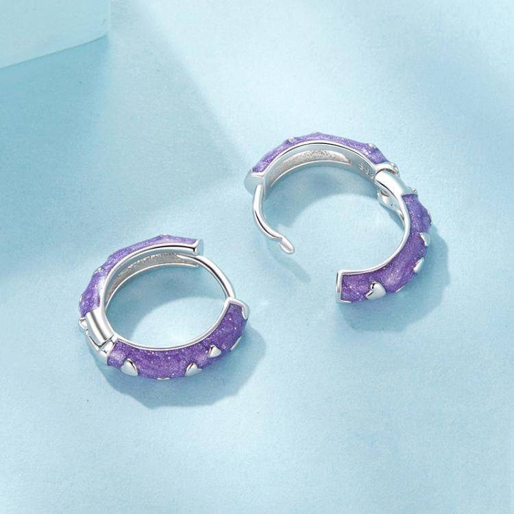 S925 Sterling Silver Platinum-Plated Dripping Heart Earrings(SCE1822)